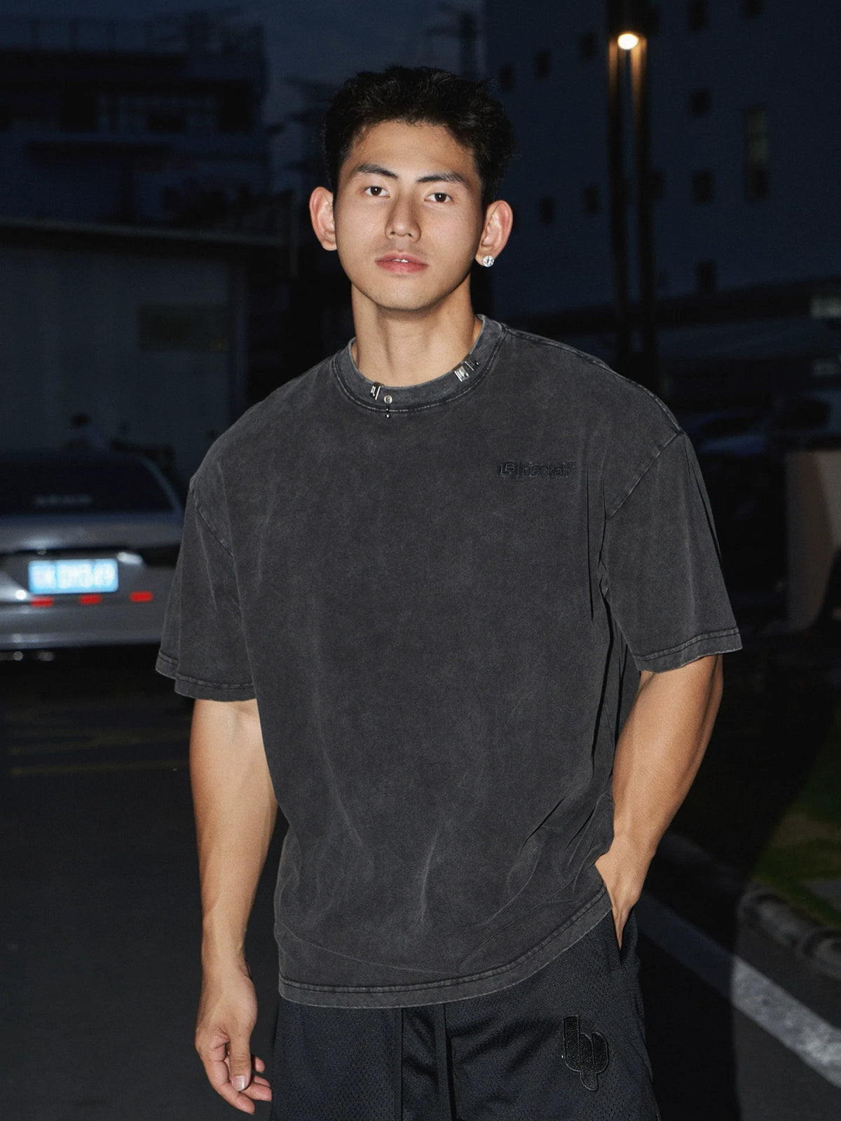 Washed Black Cotton T-Shirt