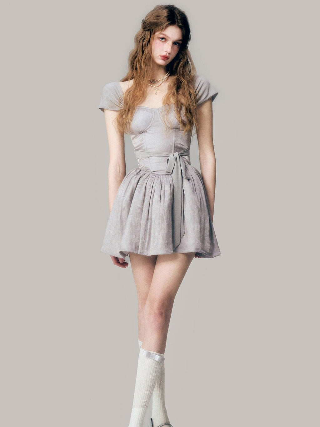 Elegant French Sleeve Tutu Dress