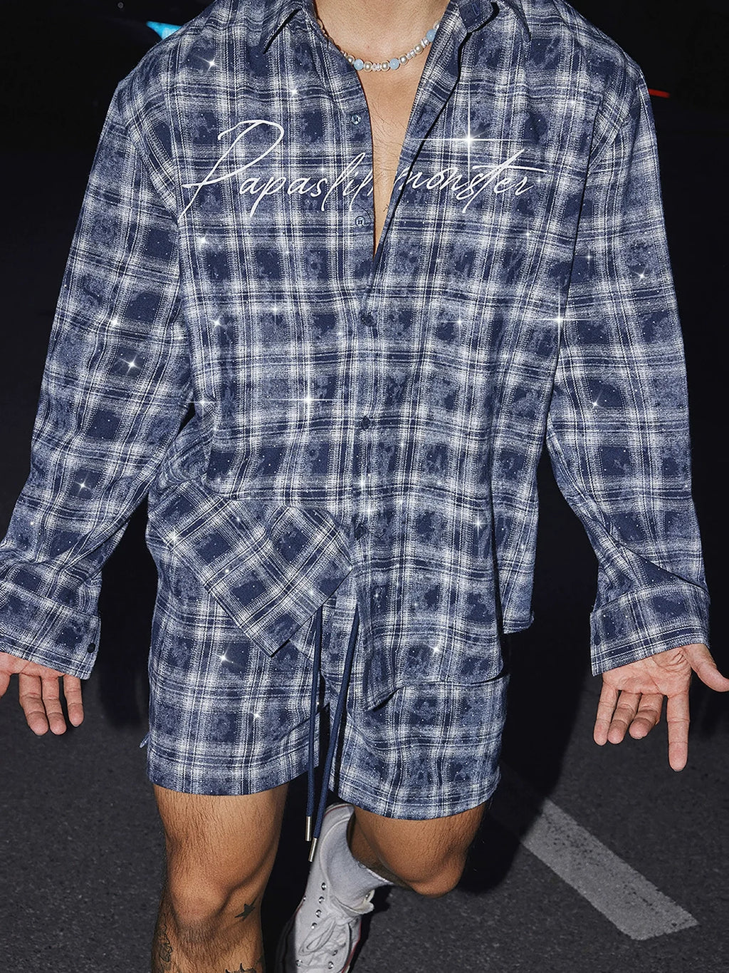 Blue Plaid Shirt and Shorts