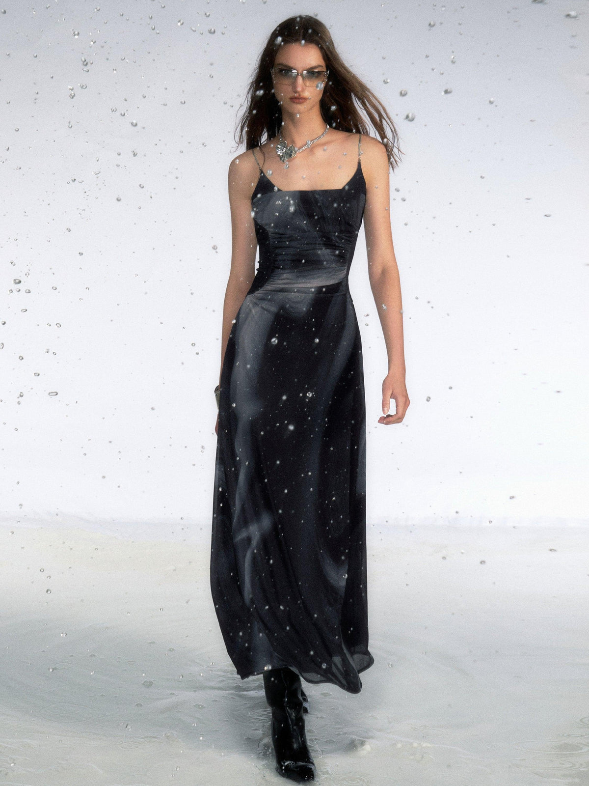 Of Akiva Elegant Satin Maxi Dress