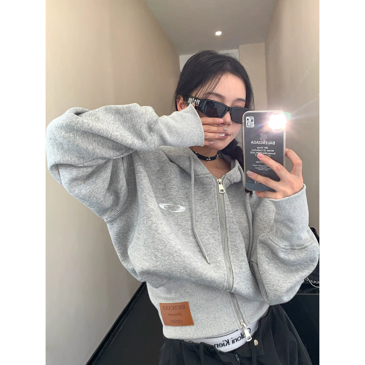 Graphite Orbit Zip Hoodie