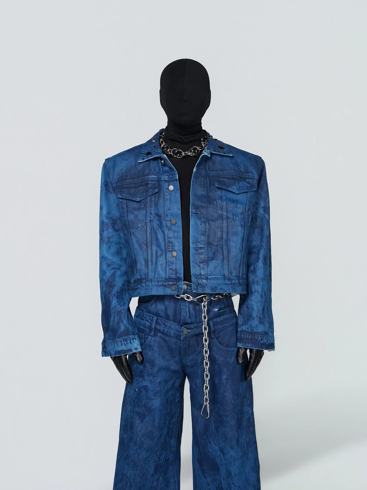 Abyss Signal Grommet-Collar Denim Jacket