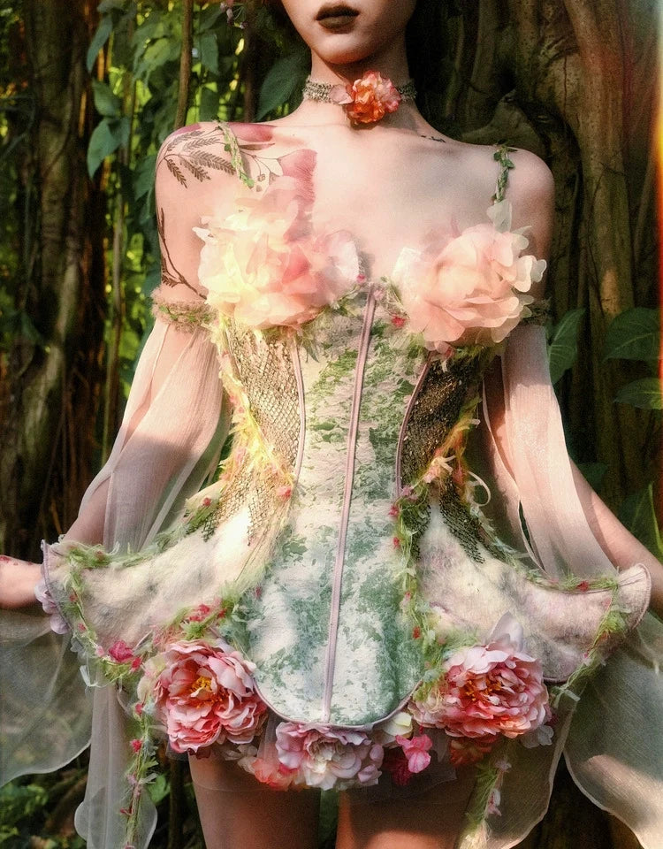Garden Fairy Floral Dress Set