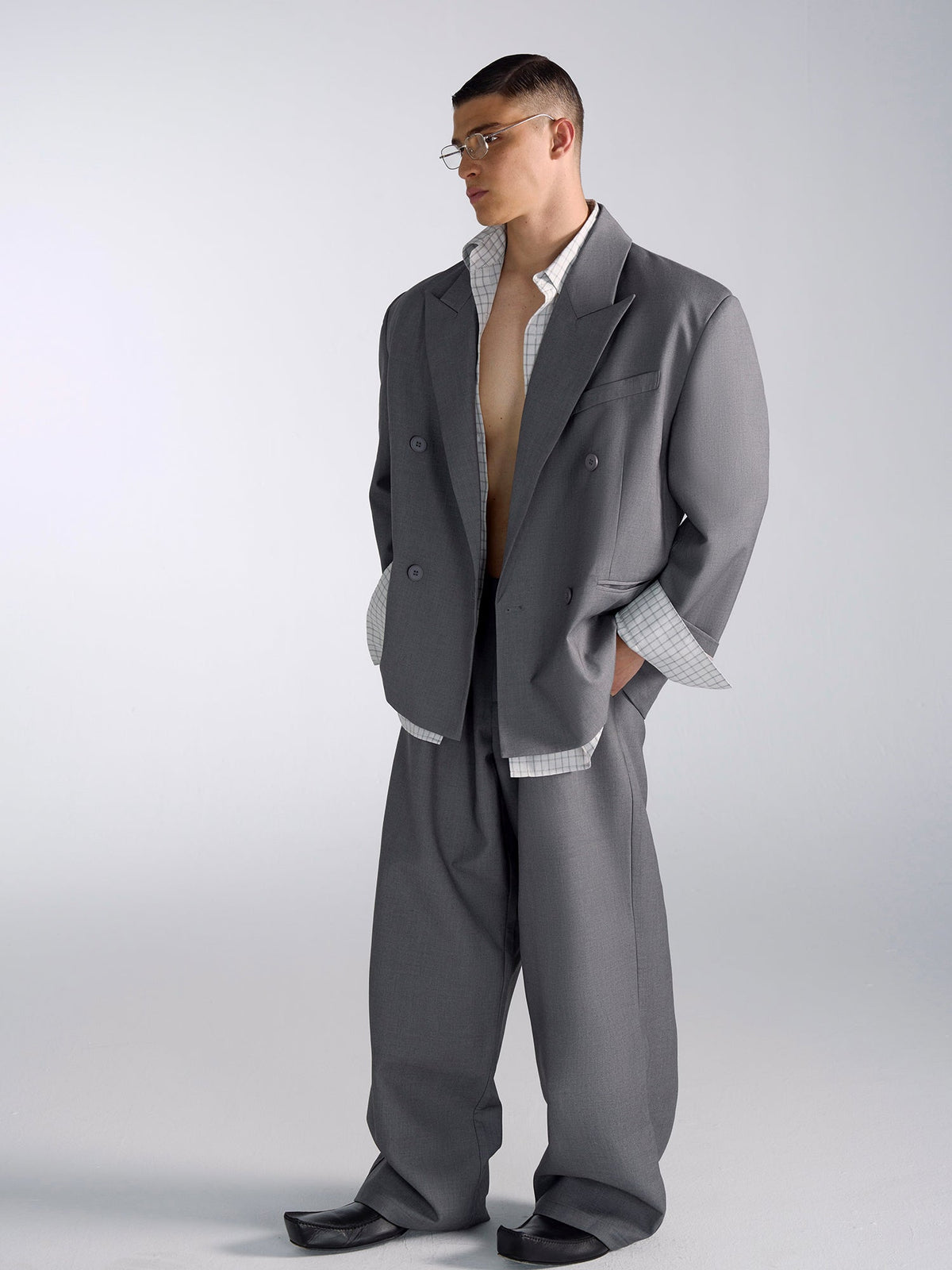 Oversized Modern Grey Jacket and Pants Setup