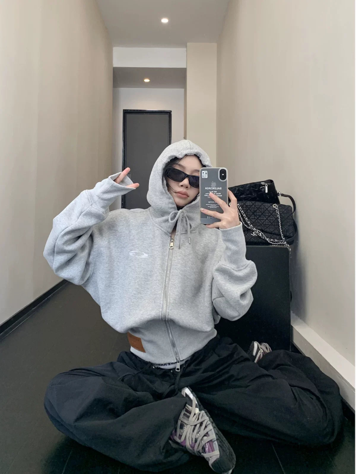 Graphite Orbit Zip Hoodie