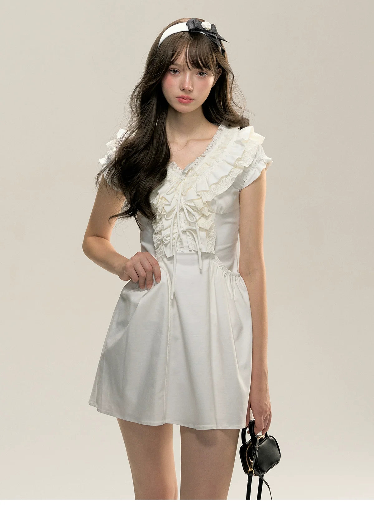White Ruffle Victorian Cotton Summer Dress