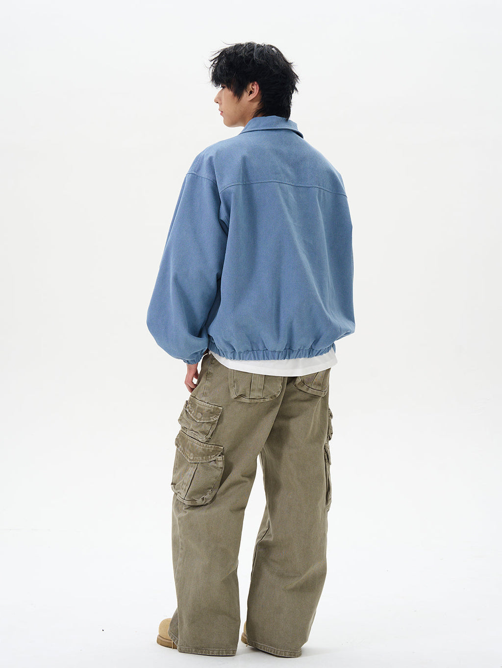 Men's Light Blue Vintage Varsity Pullover
