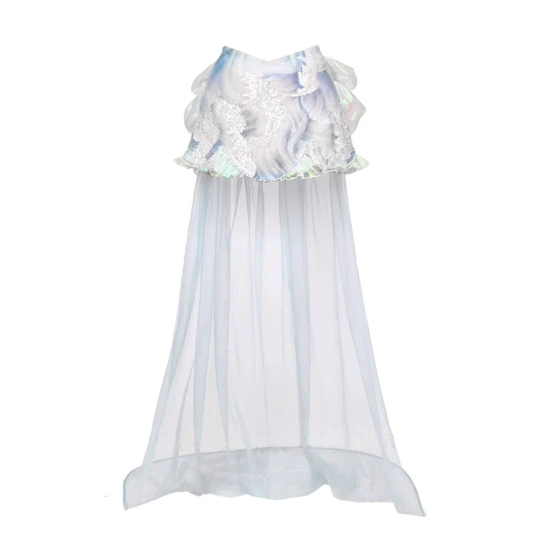 Beaded Short Trailing Midi Skirt