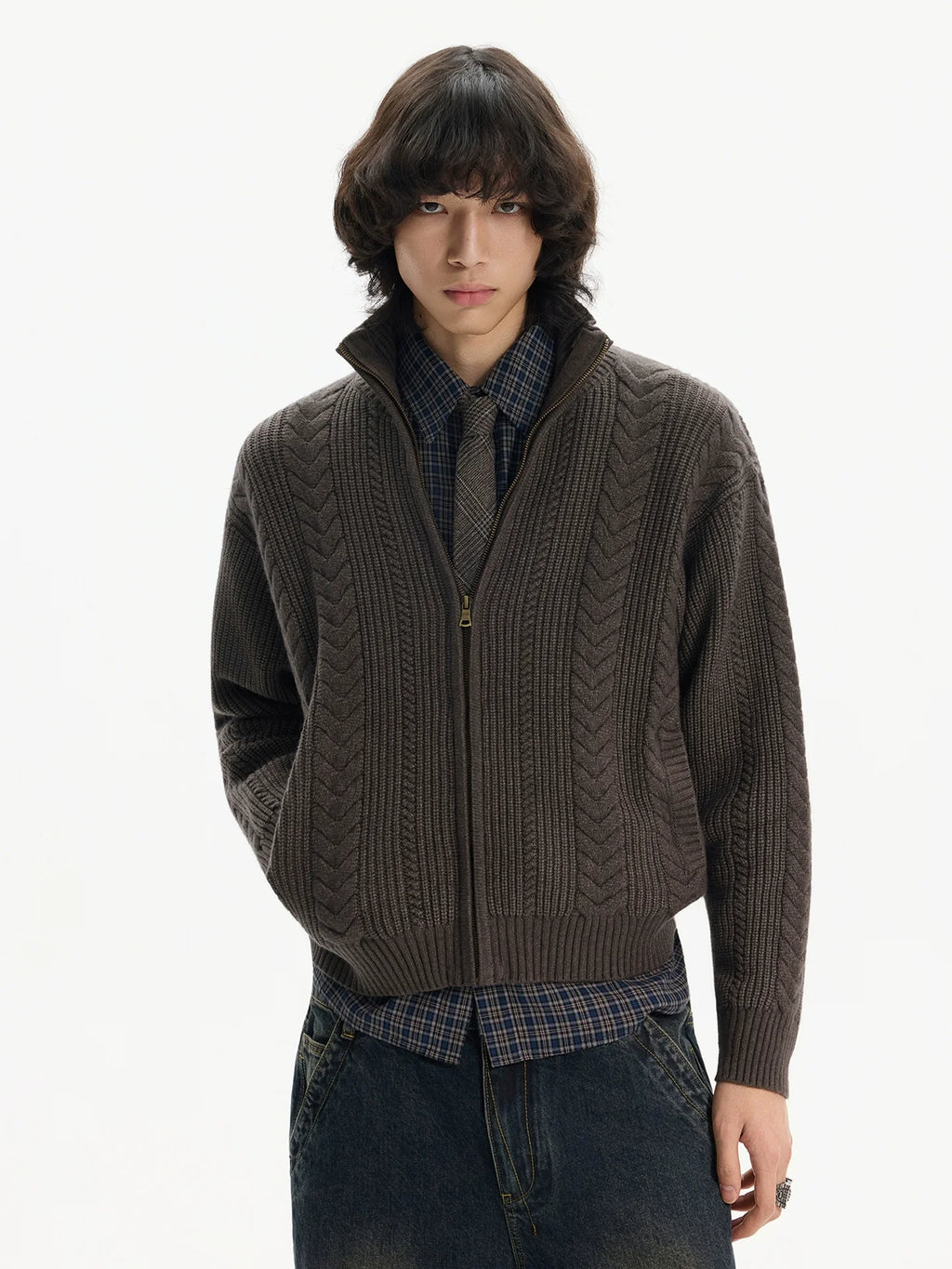 Heritage Weave Zip Cardigan