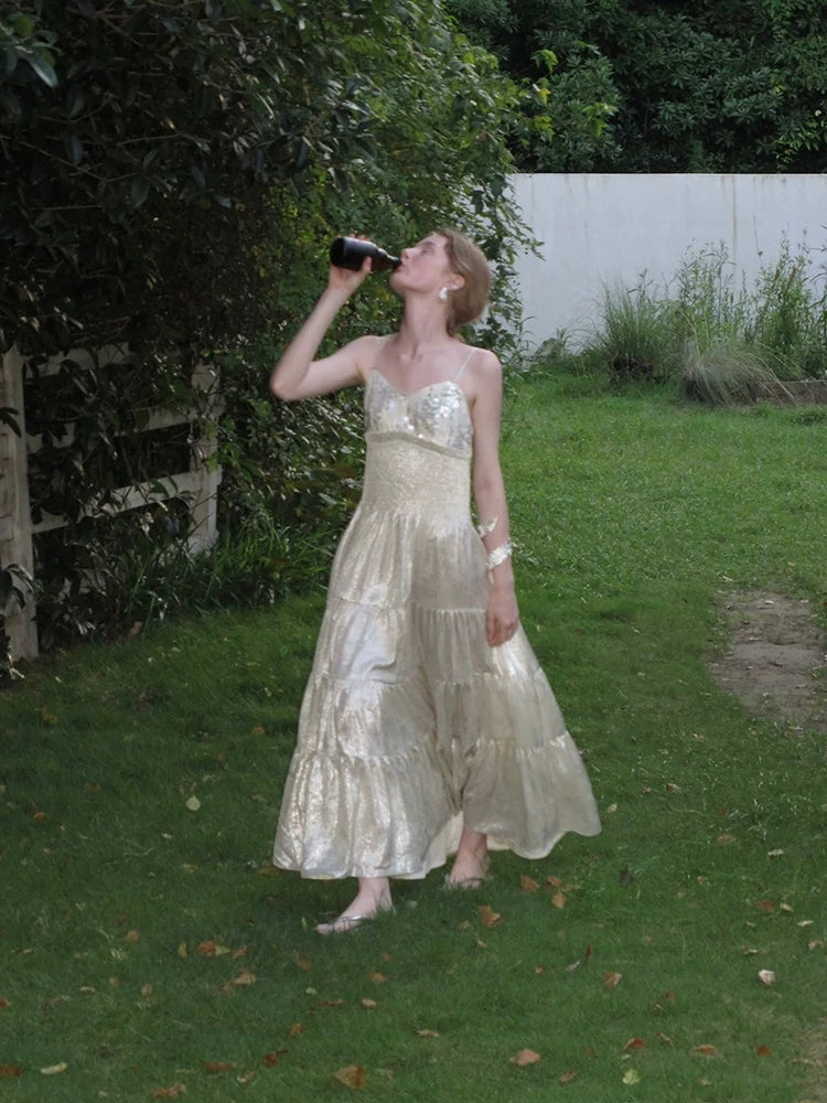 Soft Glossy Tiered Dress