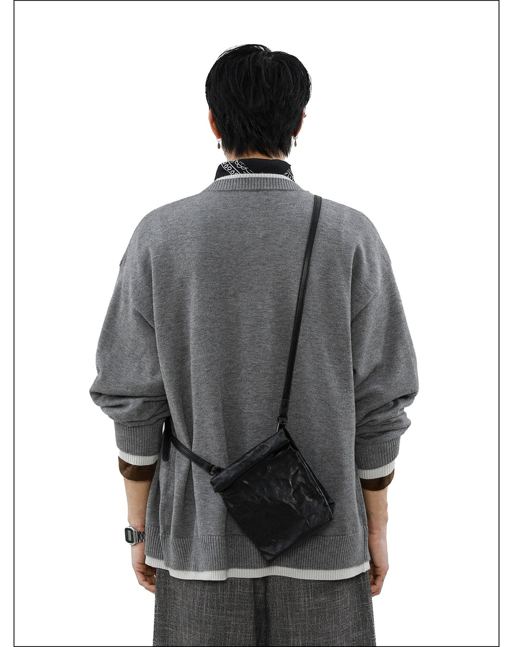 Ink Edge Contrast Knit Cardigan