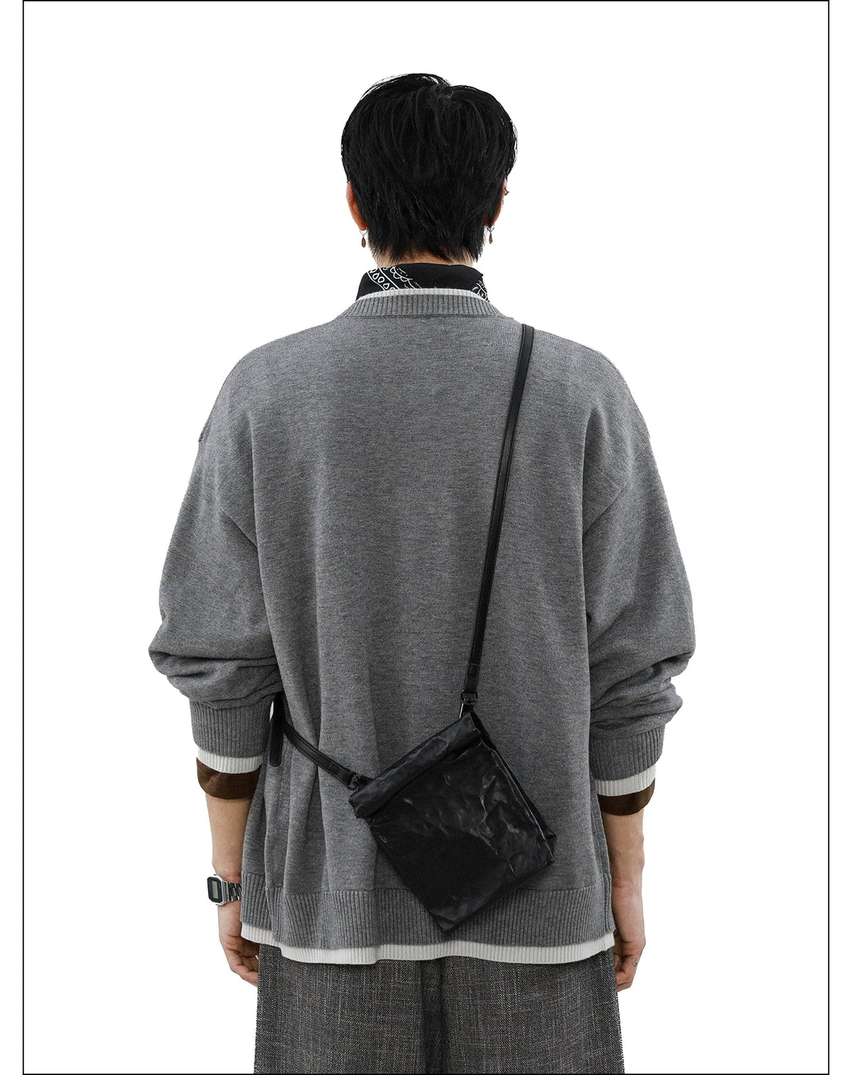 Ink Edge Contrast Knit Cardigan