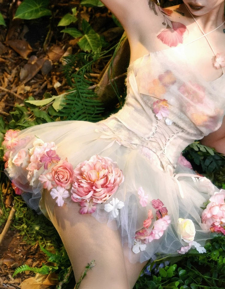 Flower-patterned Tulle Petticoat
