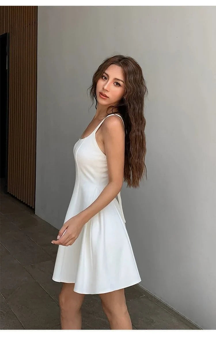 Black Square-Neck A-Line Dress