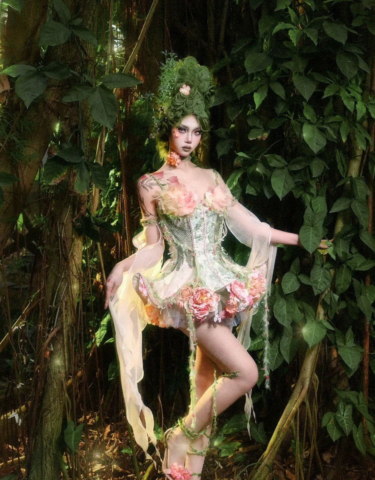 Garden Fairy Floral Dress Set