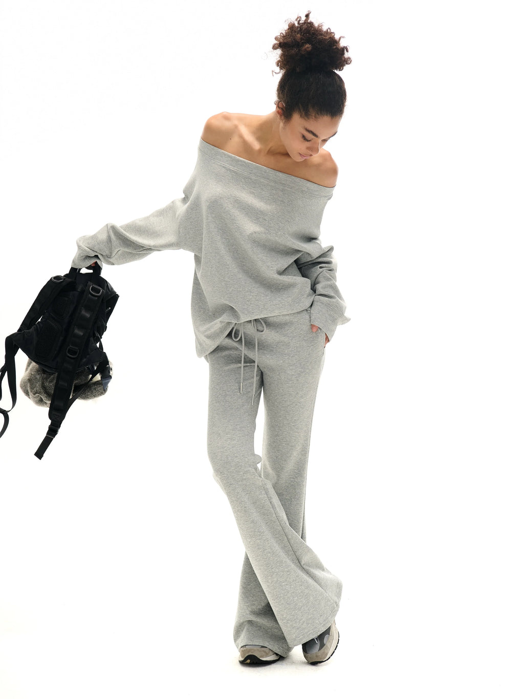 Two Little Guys Off-Shoulder Sweatshirt or Flare Pants
