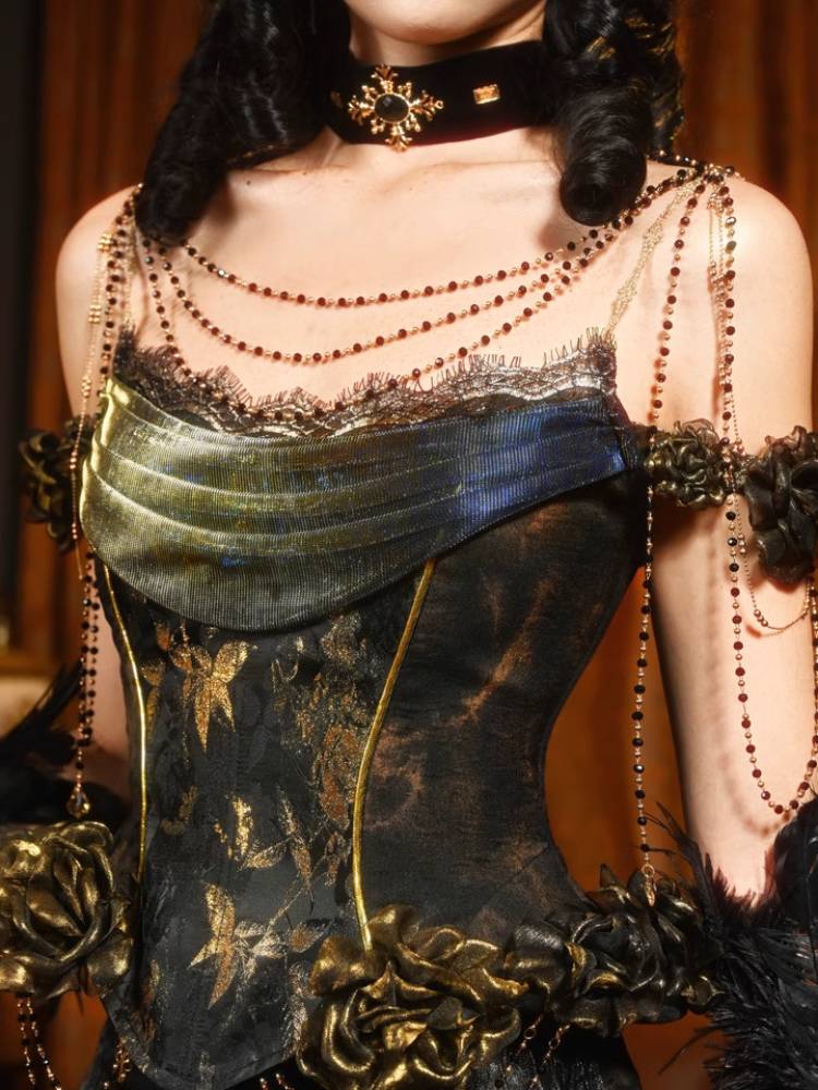 BLOOD SUPPLY Gold Butterfly Corset or Choker