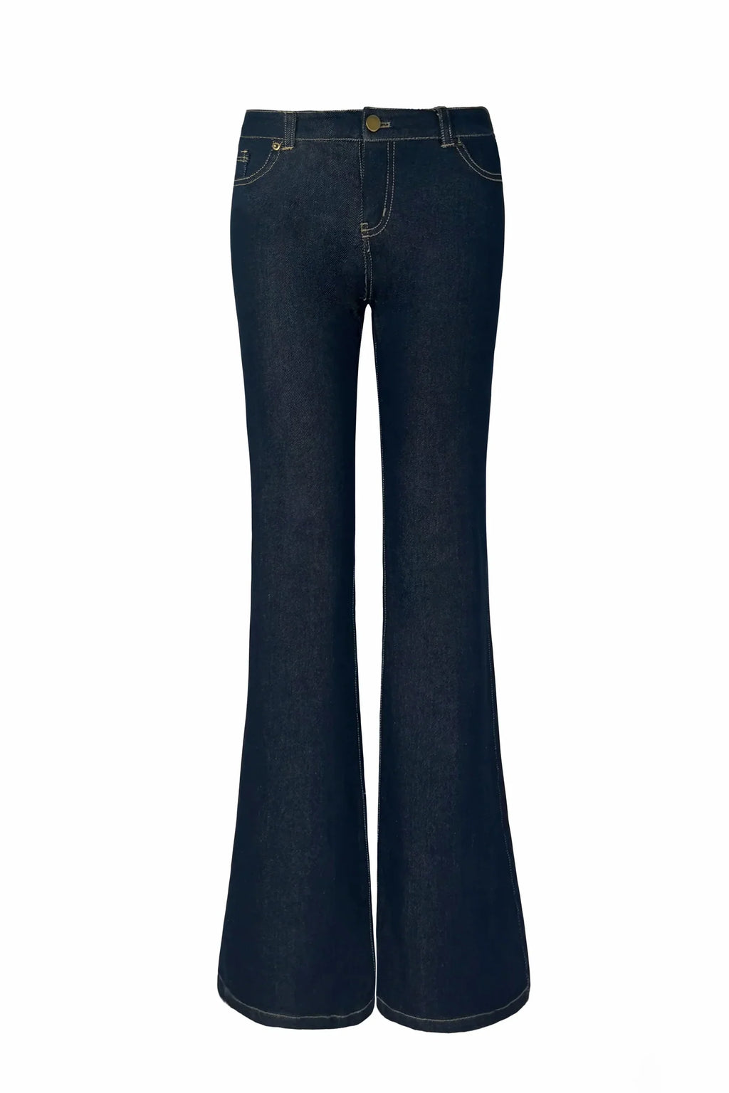 Dark Wash Contrast Stitch Flares Jeans