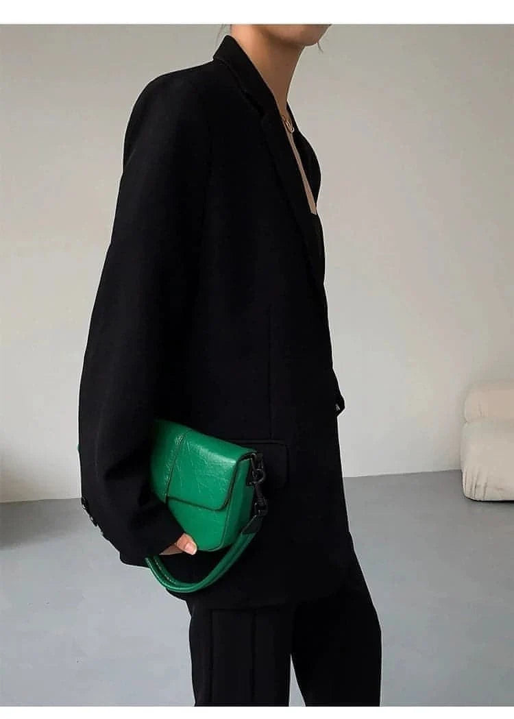 Neva Hu Black Oversized Korean-Style Blazer