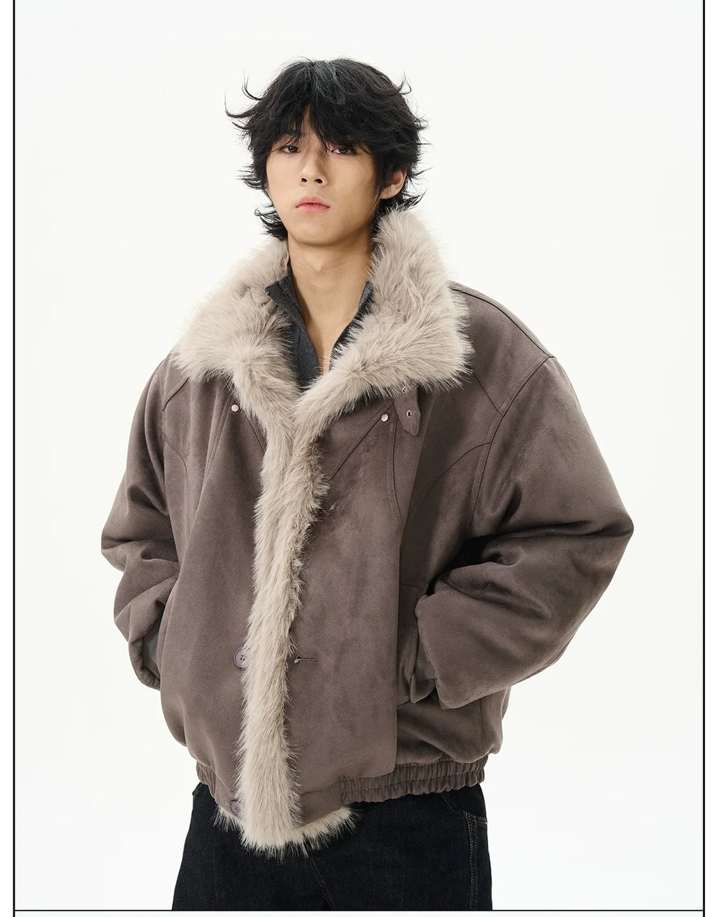 Faux Shearling Aviator Jacket
