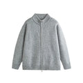 Mélange Zip Knit Cardigan