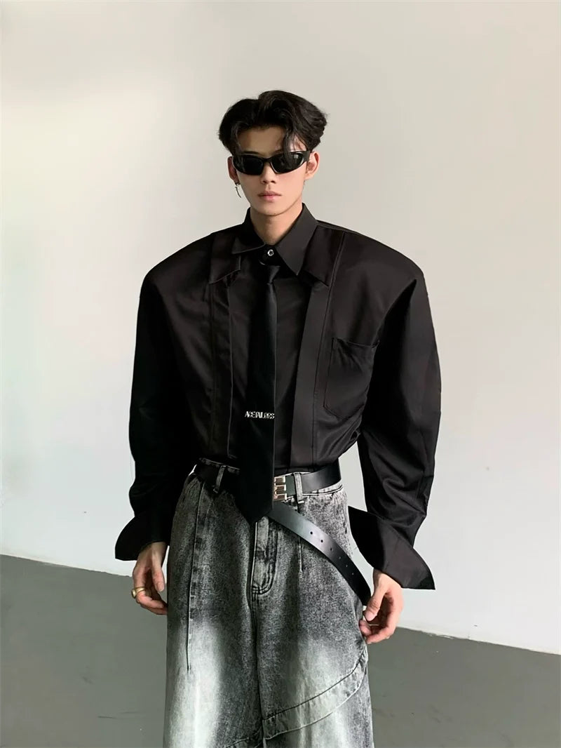 Wide Shoulder Dress Shirt