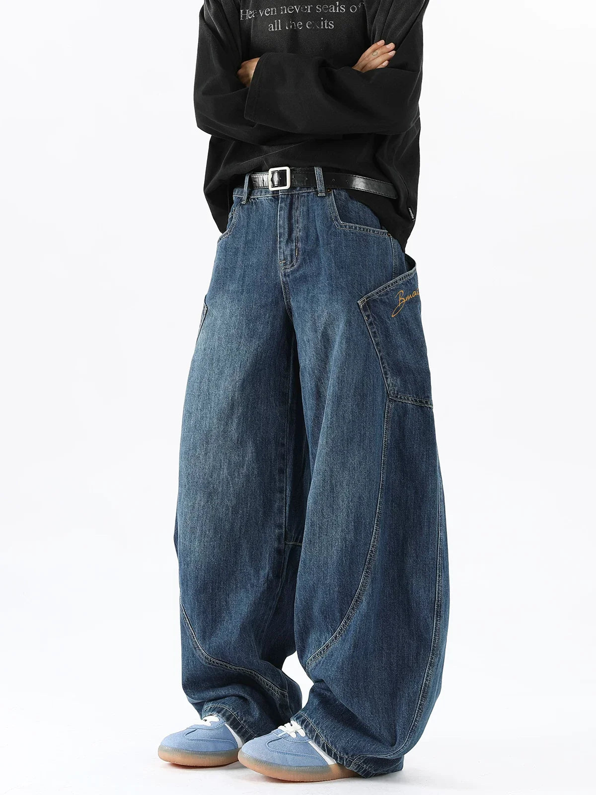 Breeze-Dome Balloon Denim Pants