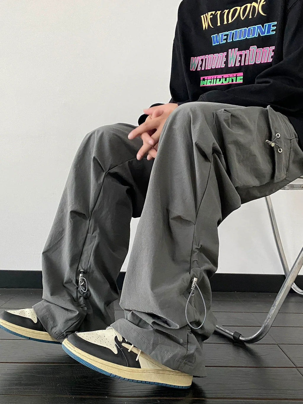 Baggy Black Cargo Street Pants
