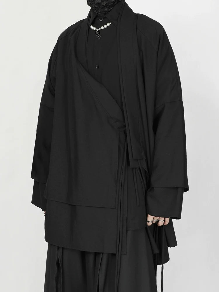 Oversized Black Kimono Cardigan