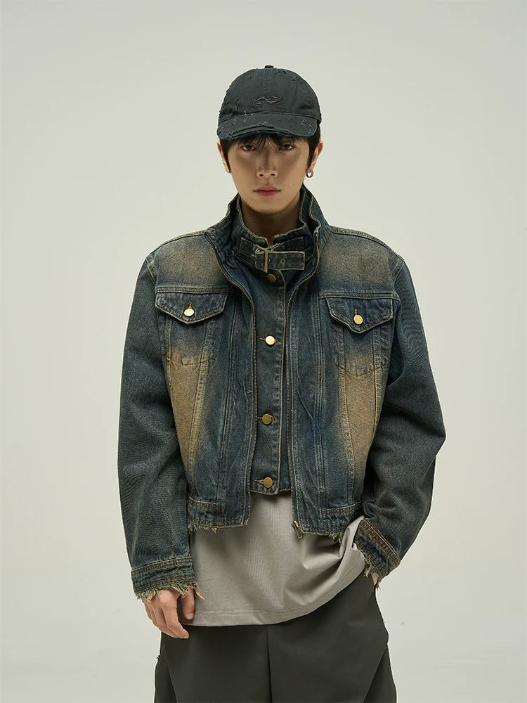 Vintage Wash Cropped Denim Jacket