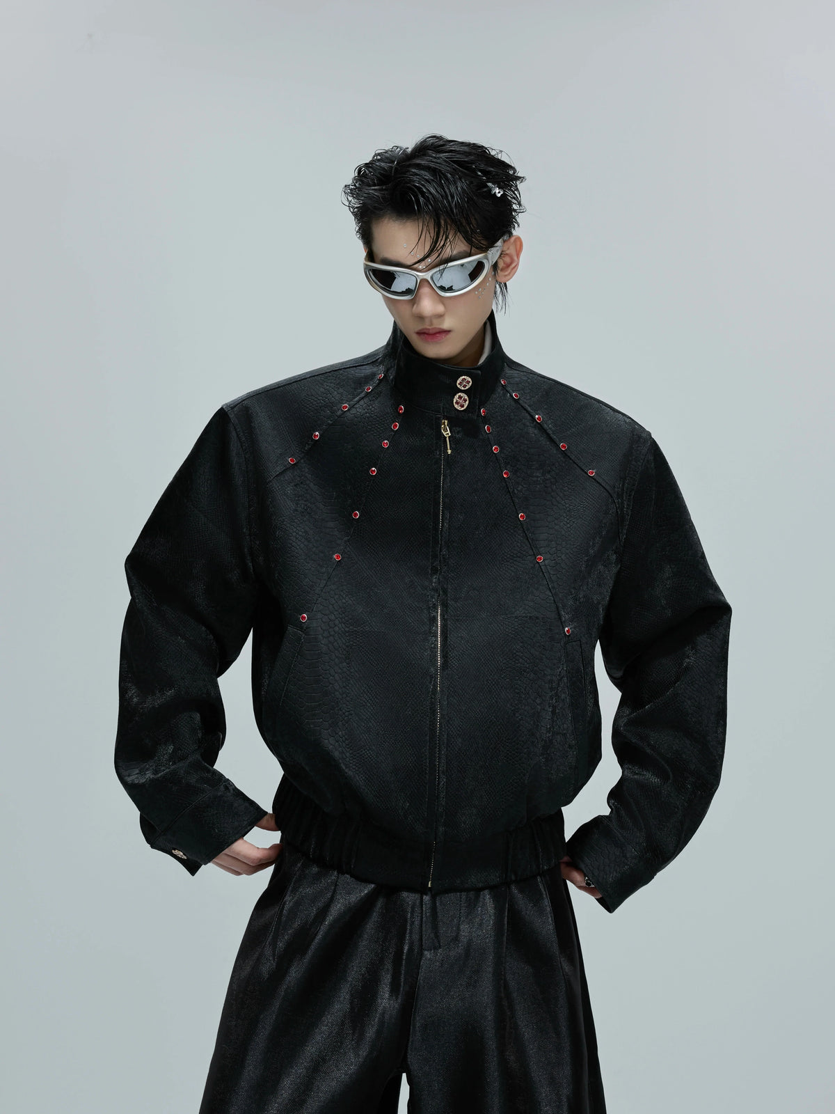 Snake Print Bomber Jacket