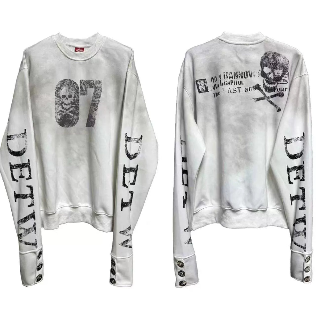Bonewhite 07 Skull Broadcast Crewneck