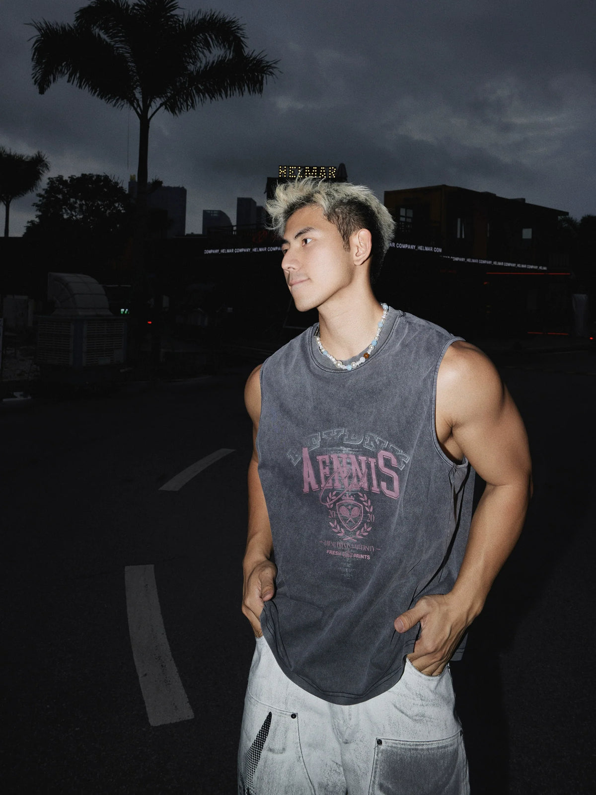 Sleeveless AENNIS Graphic Muscle Tee