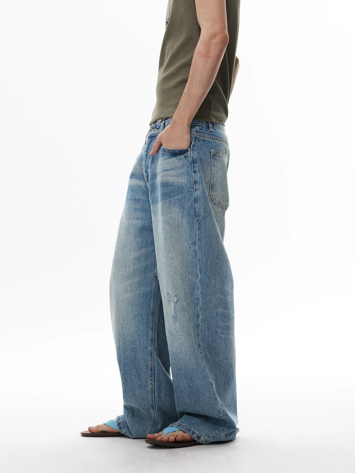 Seafoam Fade Arc Balloon Jeans
