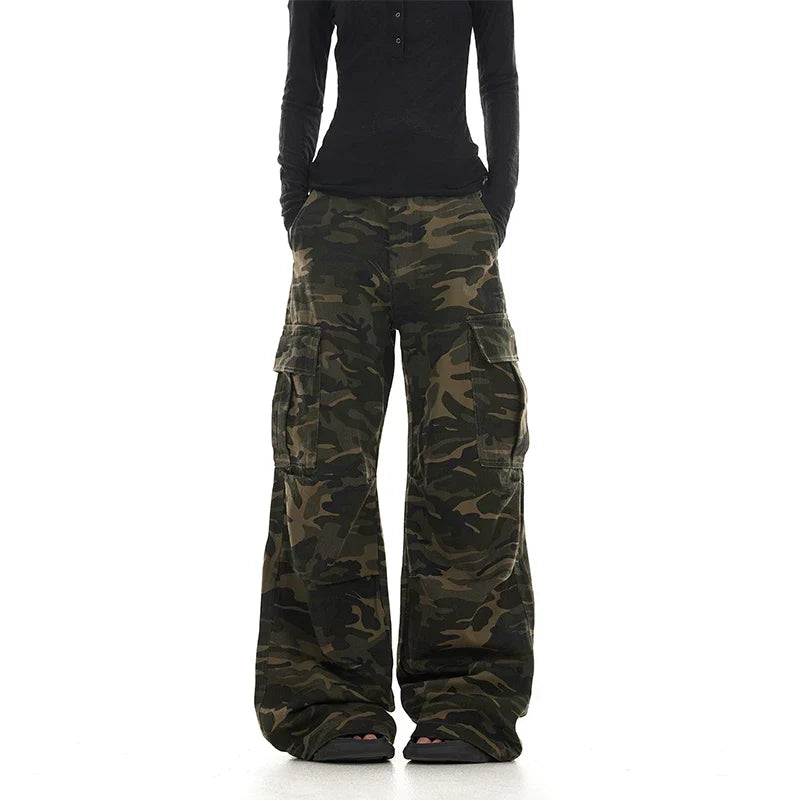 Washed Camo Cargo Pants