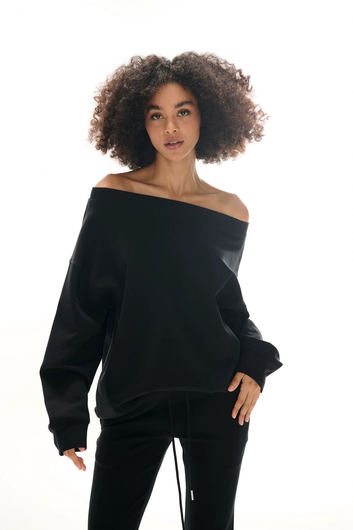 Two Little Guys Off-Shoulder Sweatshirt or Flare Pants