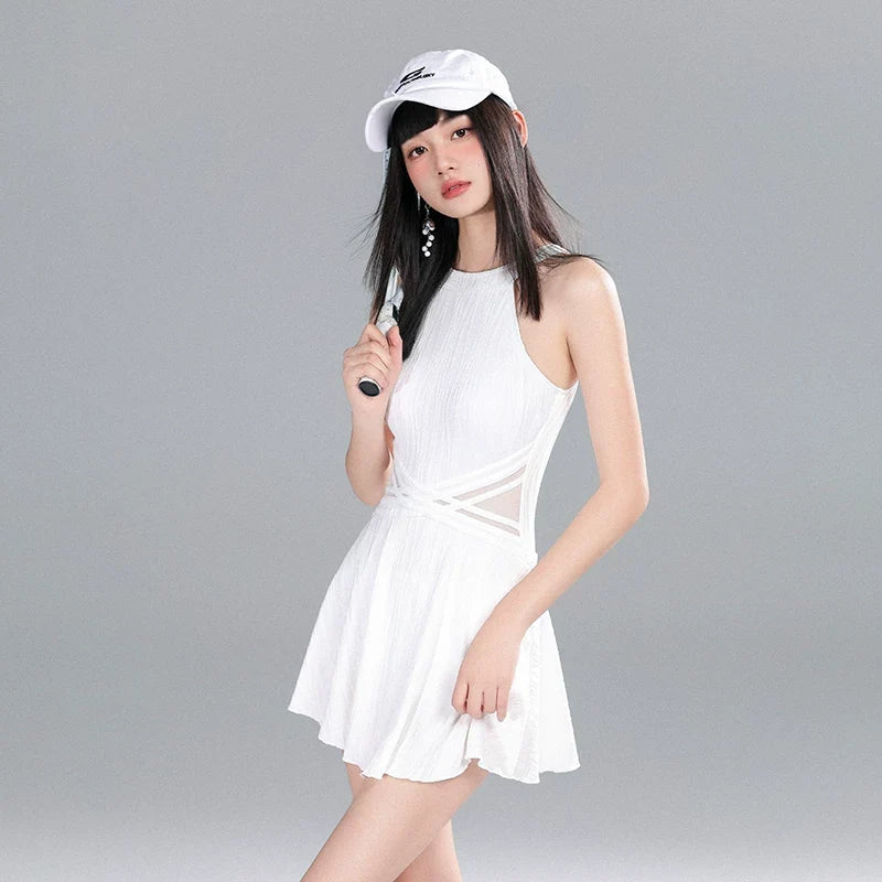 Court Bliss White Tennis Dress Romper