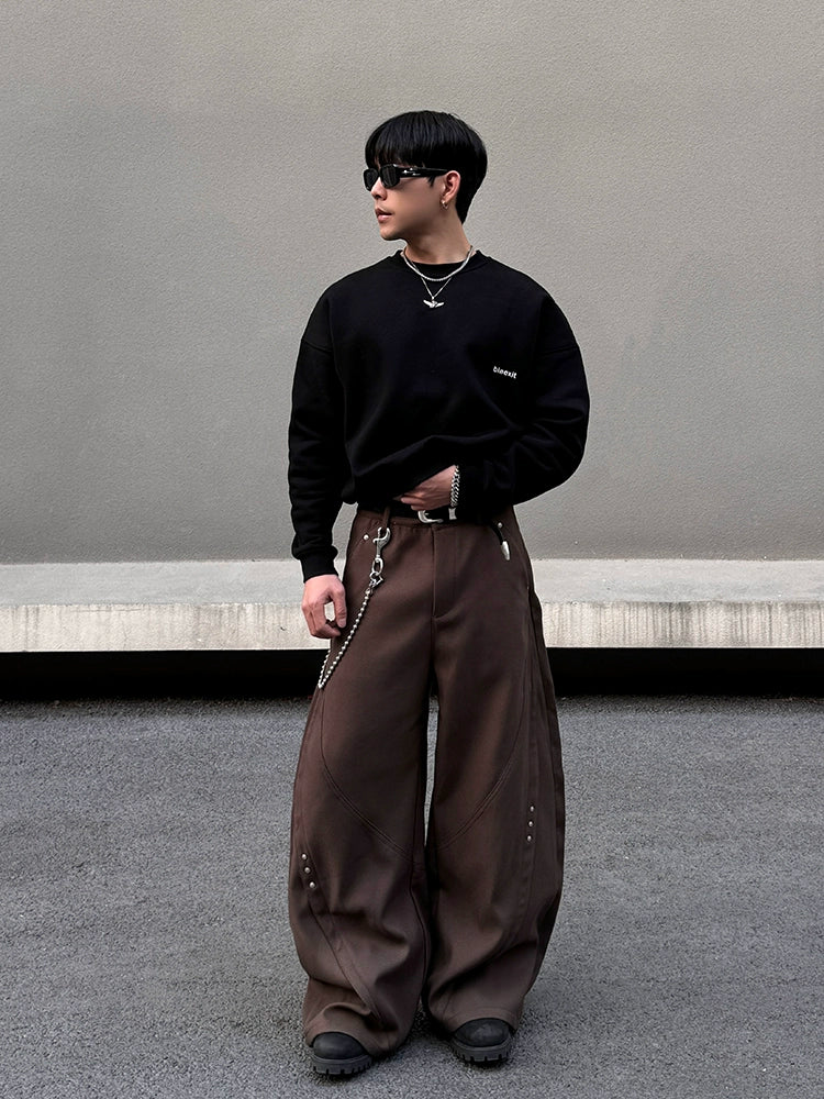 Men's Shadow Rivet Wide-Leg Jeans