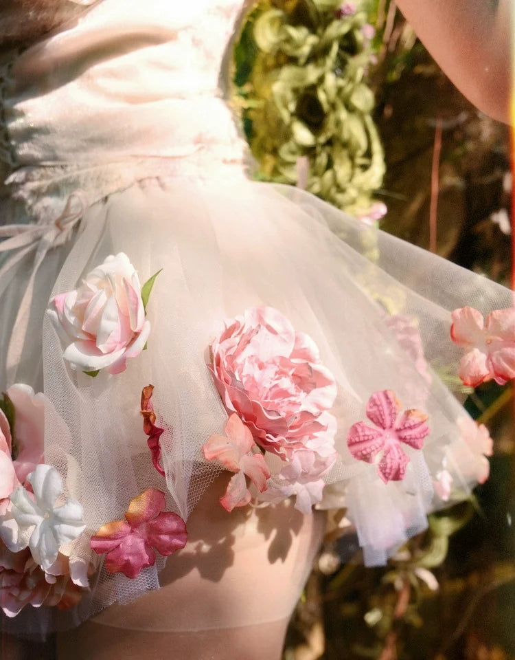Flower-patterned Tulle Petticoat