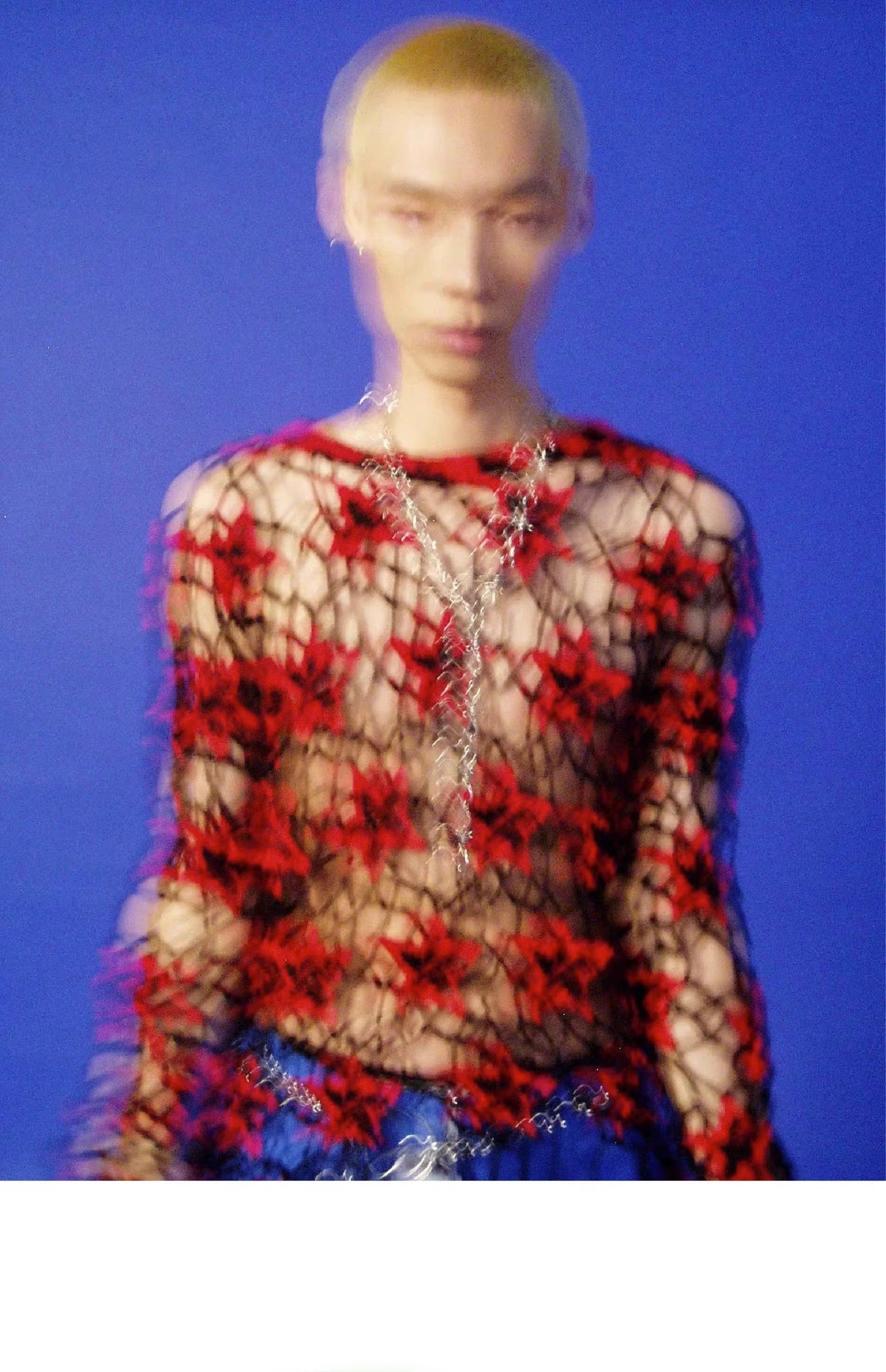Red And Black Floral Crochet Sweater