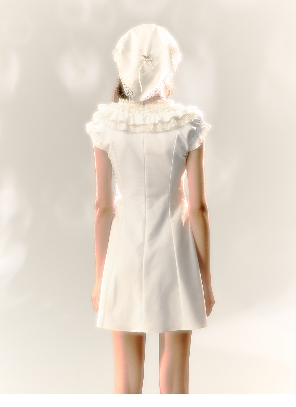 White Ruffle Victorian Cotton Summer Dress