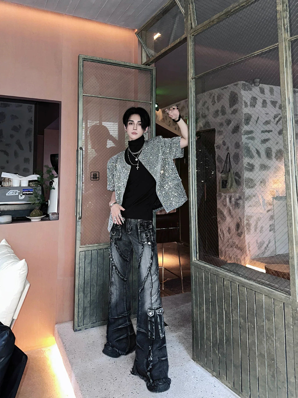Stellar Shard Sequin Armor Cardigan