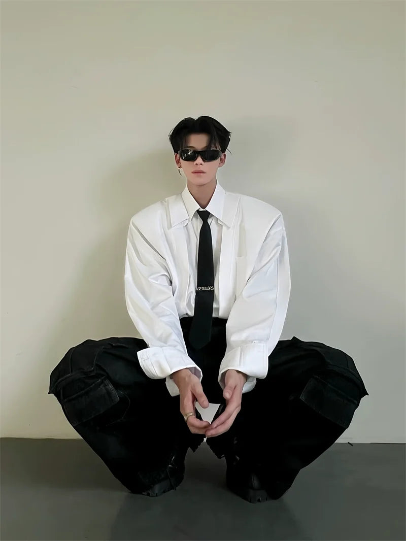 Wide Shoulder Dress Shirt
