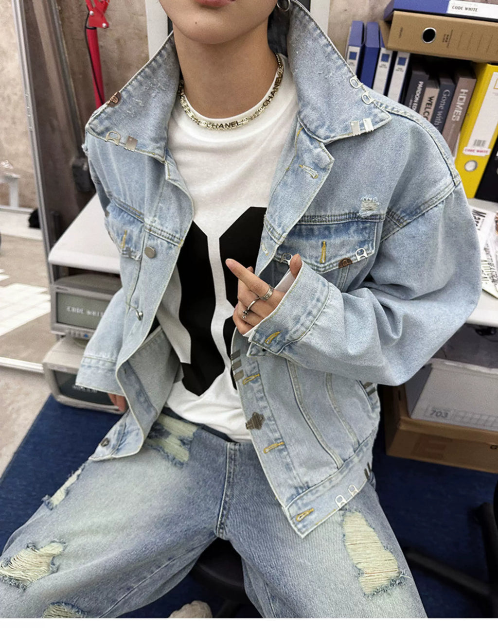 Staple Signal Light-Wash Hardware Trucker Jacket