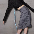 Slate Drape Tulip Midi Skirt