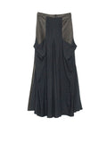 Charcoal Suede Panel Midi Skirt