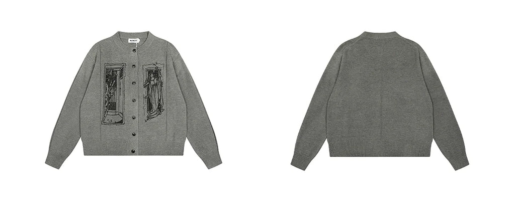 Tarot Window Graphic Knit Cardigan