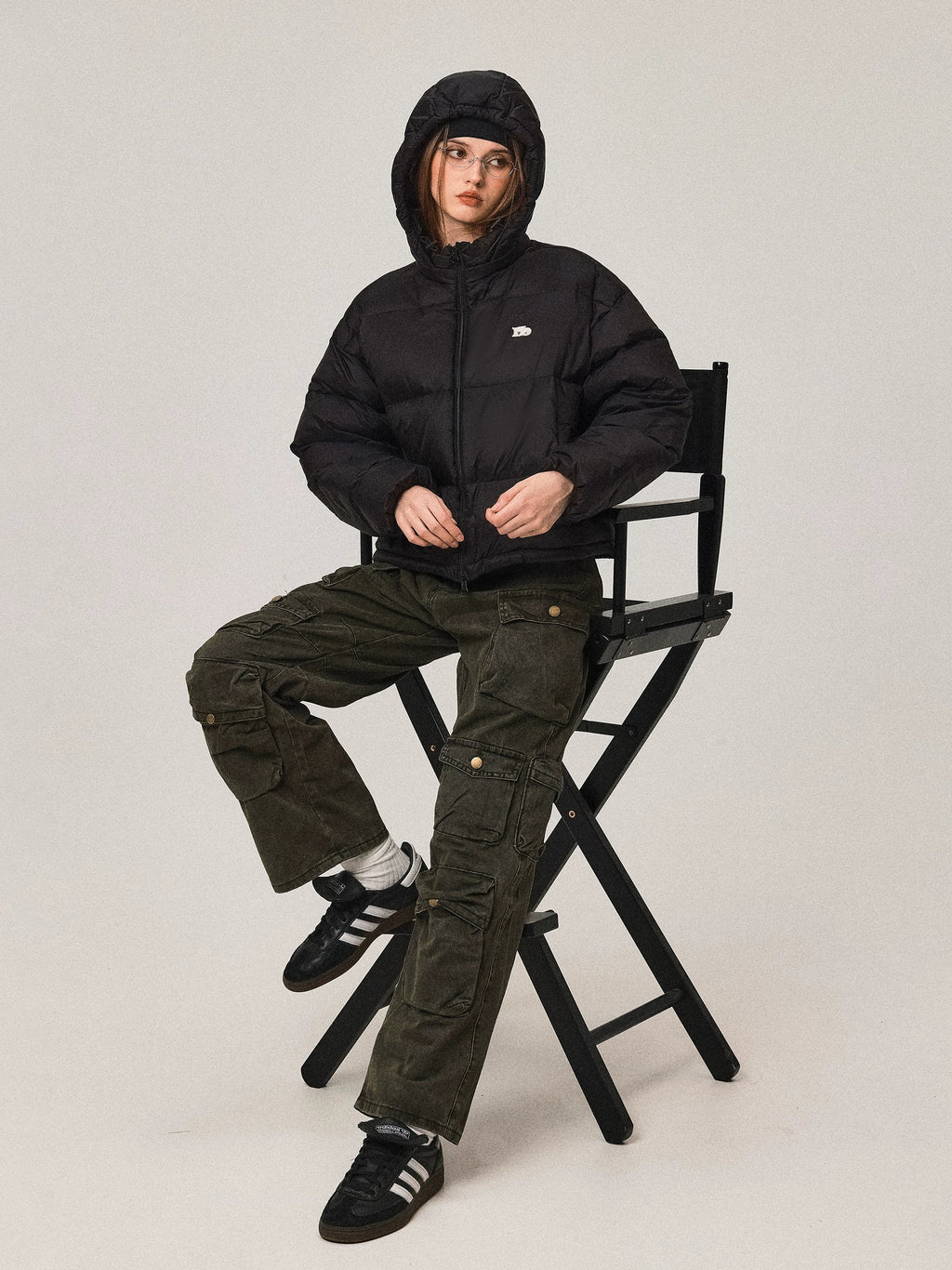 Stand Collar Hooded Short Down Jacket