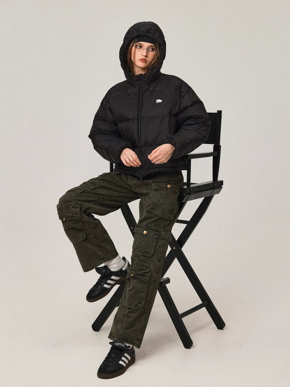 Stand Collar Hooded Short Down Jacket