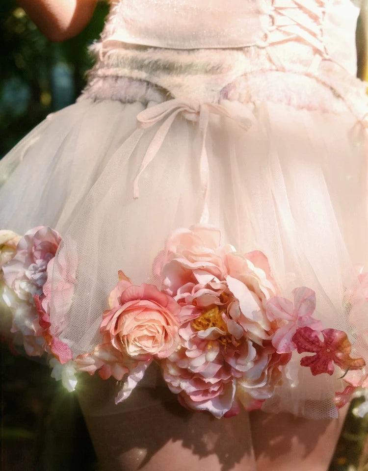 Flower-patterned Tulle Petticoat